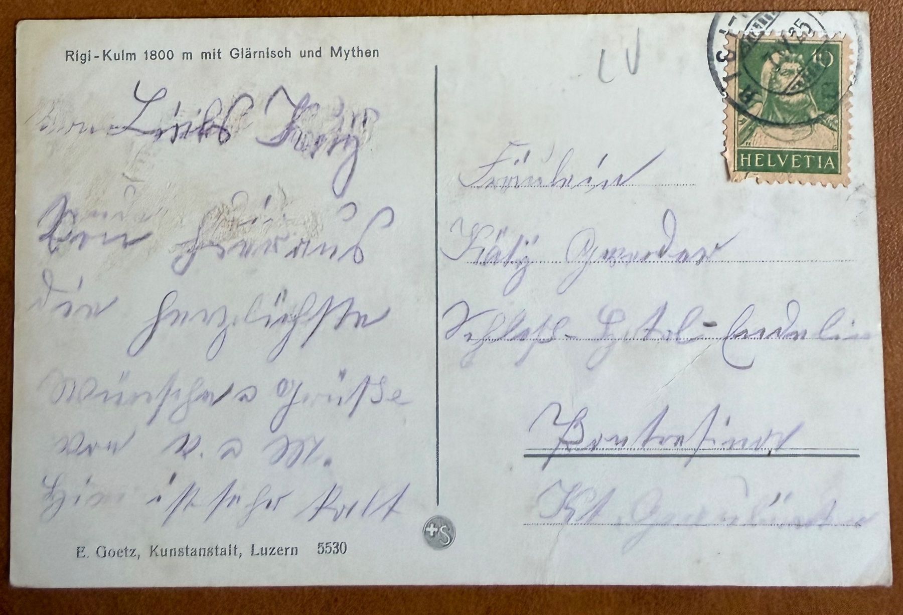 Cartes postales: Rigi - Kulm - Bahn mit Glärnisch 1925 – D'occasion à Lutry par Ediego 1