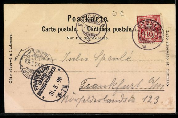 Cartoline postali: AK Wasen, Gotthardbahn, 1898 – Usato da Berlin venduto da bartko-reher 1
