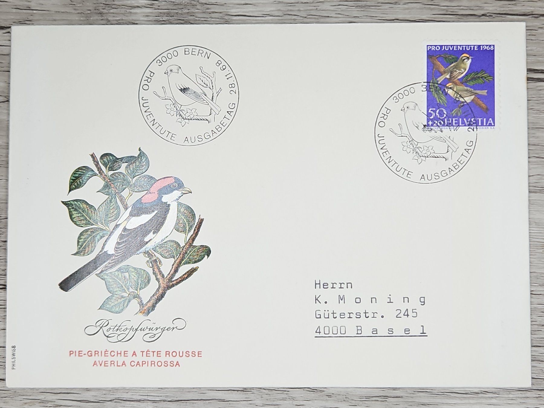Tutti i francobolli: CL02 Enveloppe + Timbre Suisse 1968 – Usato da Cousset venduto da Patrick_Collections