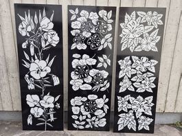 Acryl Leuchtbilder, Deko Bild, Blumen und Blätter