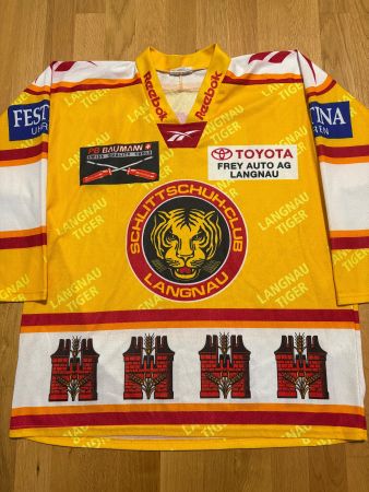 SC LANGNAU TRIKOT SIGNIERT MANNSCHAFT 1999/2000 SCL TIGERS