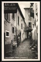 Gandria, Enge Strasse in dem Ort am Luga