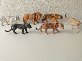 Schleich Raubtier Set Gepard Jaguar Löwe Panther Wild Life