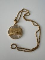 Halskette Abendmahl Anhänger Goldfarben mit Steinen