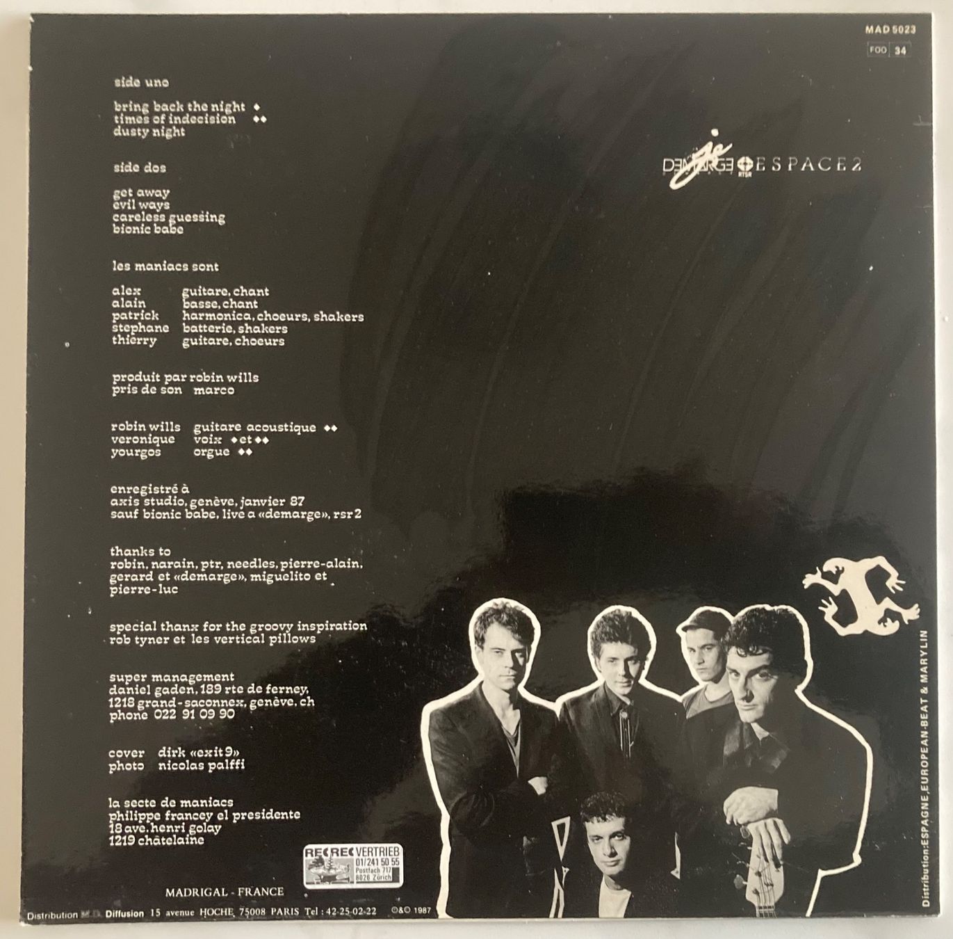 Dischi in vinile: MANIACS - BRING BACK THE NIGHT – Usato da Poliez-Pittet venduto da Newtown-Records 1