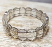 Klares facettiertes Rauchquarz Softbangle Armband