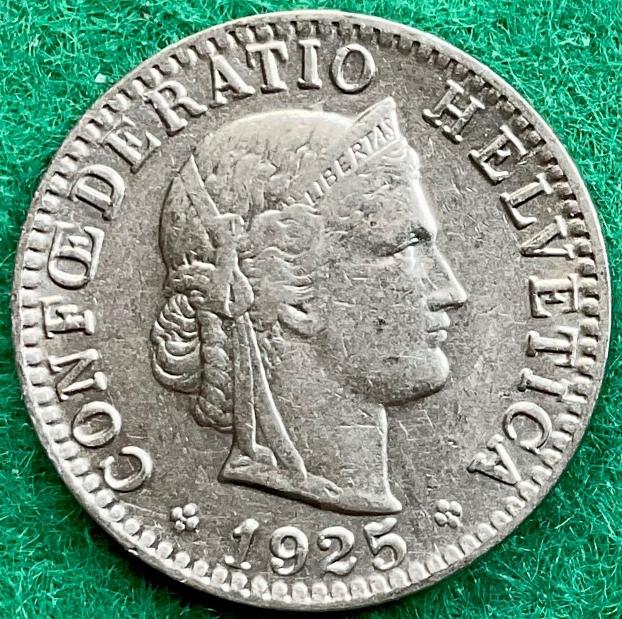 Tutti le monete: Pièce de 20 ct suisse 1925 – Usato da Plan-les-Ouates venduto da gab_cgf6