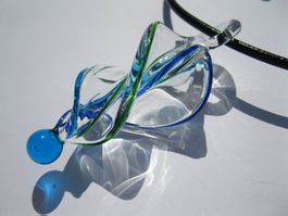 Set: Glasanhänger mit Kette und Ohrringen *NEU*