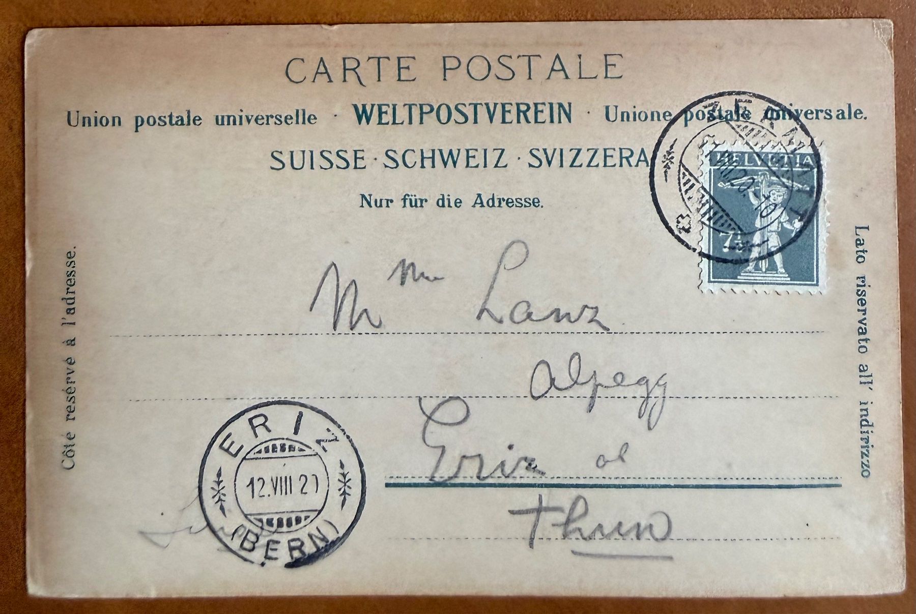 Cartoline postali: Zermatt - Findelengletscher - 1920 – Usato da Lutry venduto da Ediego 1