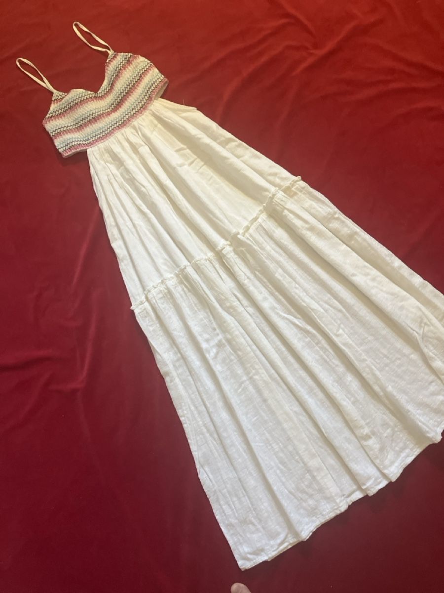Roxy Kleider & Röcke: Kleid weiss Grösse M Roxy Maxikleid mit Smok-Bustier – Neu (gemäss Beschreibung) aus Muralto von jac_hkz5
