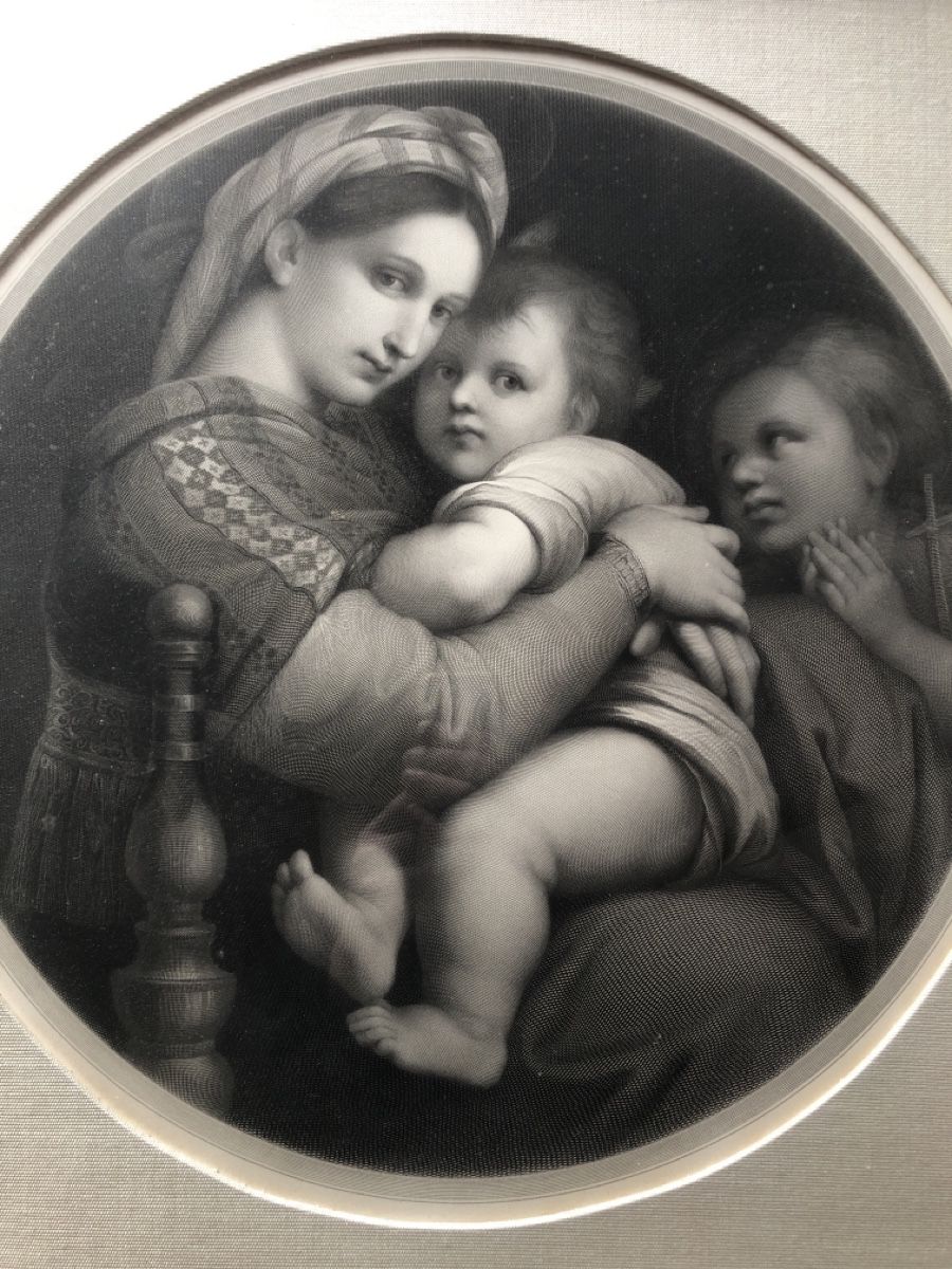 Poster & Bilder: Antiker Kunstdruck Madonna mit Kind, gerahmt – Gebraucht aus Grandval von ChezJerome 1