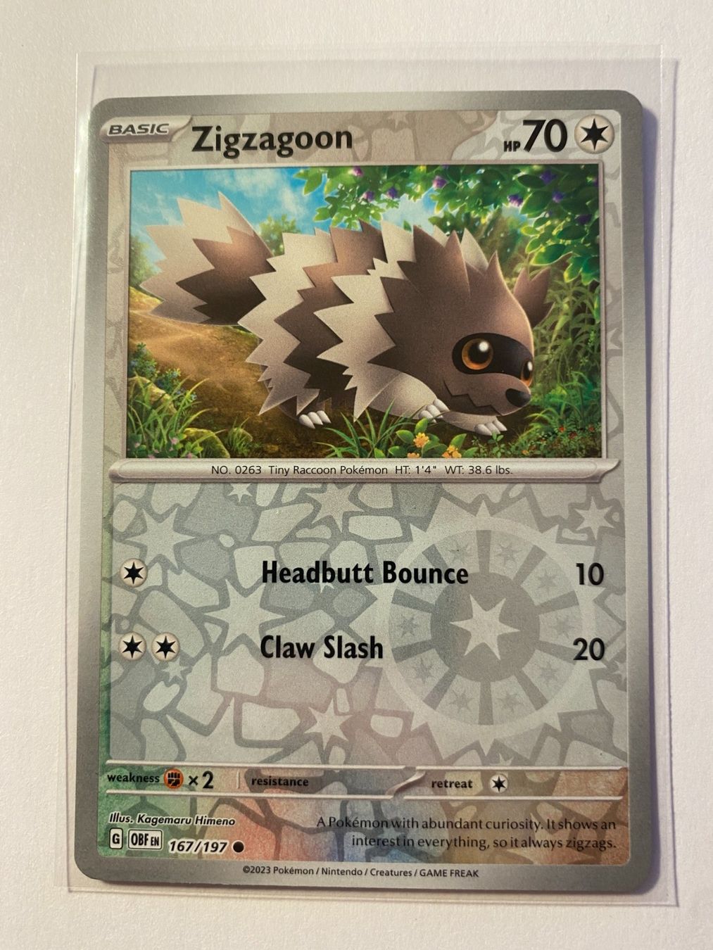 Pokémon Sammelbilder & Trading cards: Pokemon Zigzagoon 167/197 Reverse Holo Obsidian Flames EN – Neu (gemäss Beschreibung) aus Weingarten-Kalthäusern von McGmavlo