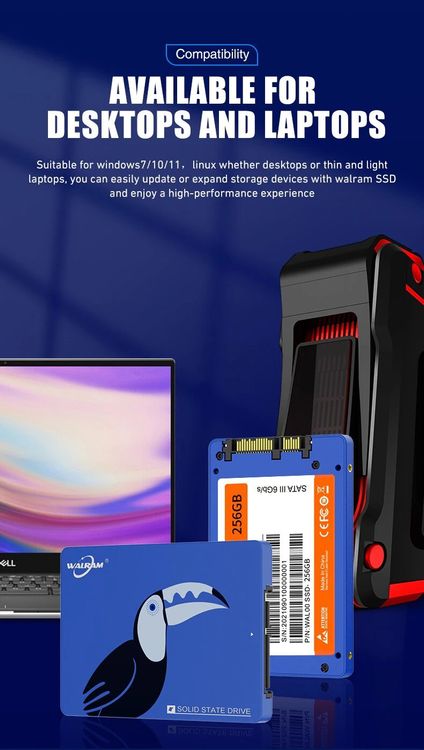 Disque SSD interne obstrué pour ordinateur portable 120GO