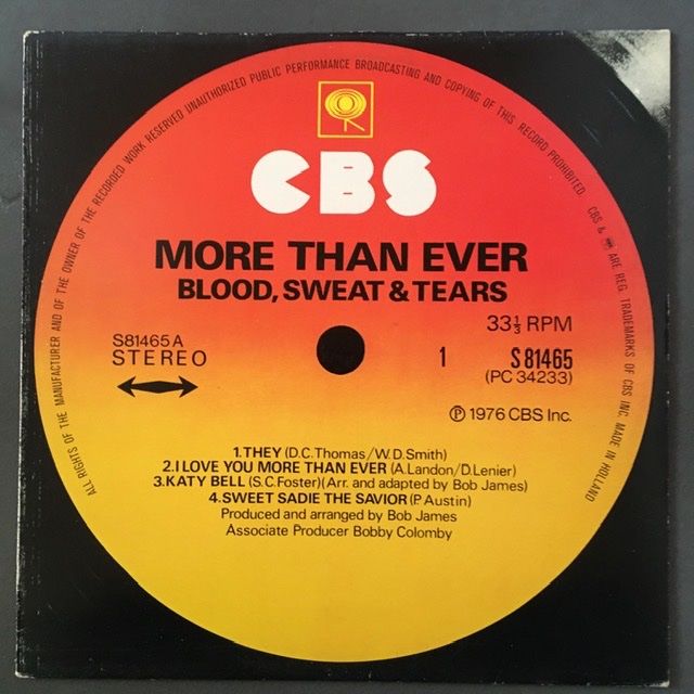 Dischi in vinile: BLOOD, SWEAT & TEARS  -  more than ever - LP – Usato da dachsen venduto da oheio
