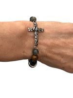 Bracelet Croix et Pierres Naturelles neuf