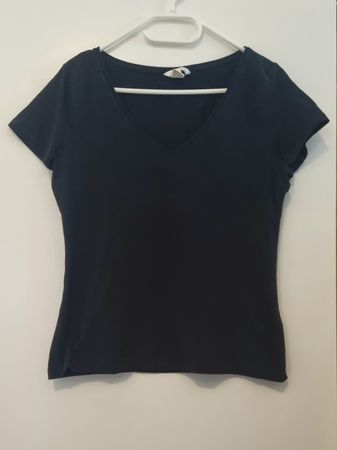 H&M T-Shirt schwarz, Gr. L, Baumwolle