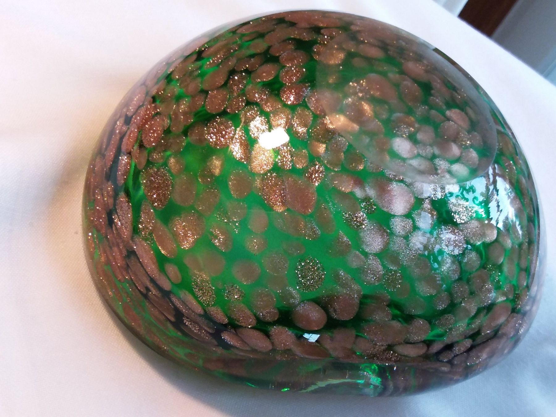 Murano Schalen: Top MURANO Gold/Grüne Herzschale – Gebraucht aus Zürich von helsan 6