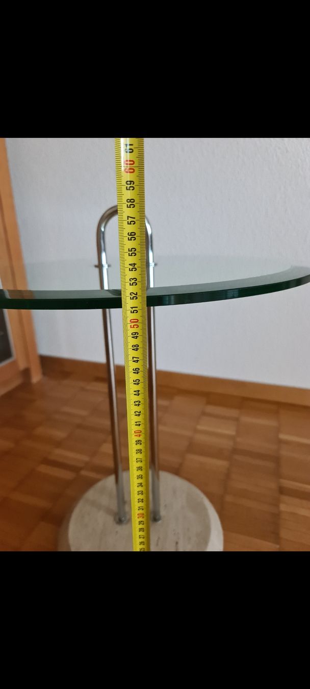 Tavoli: Glastisch Couchtisch  Caffeetisch Standfuss aus Travertin – Usato da Emmenbrücke venduto da gatasalvache 6