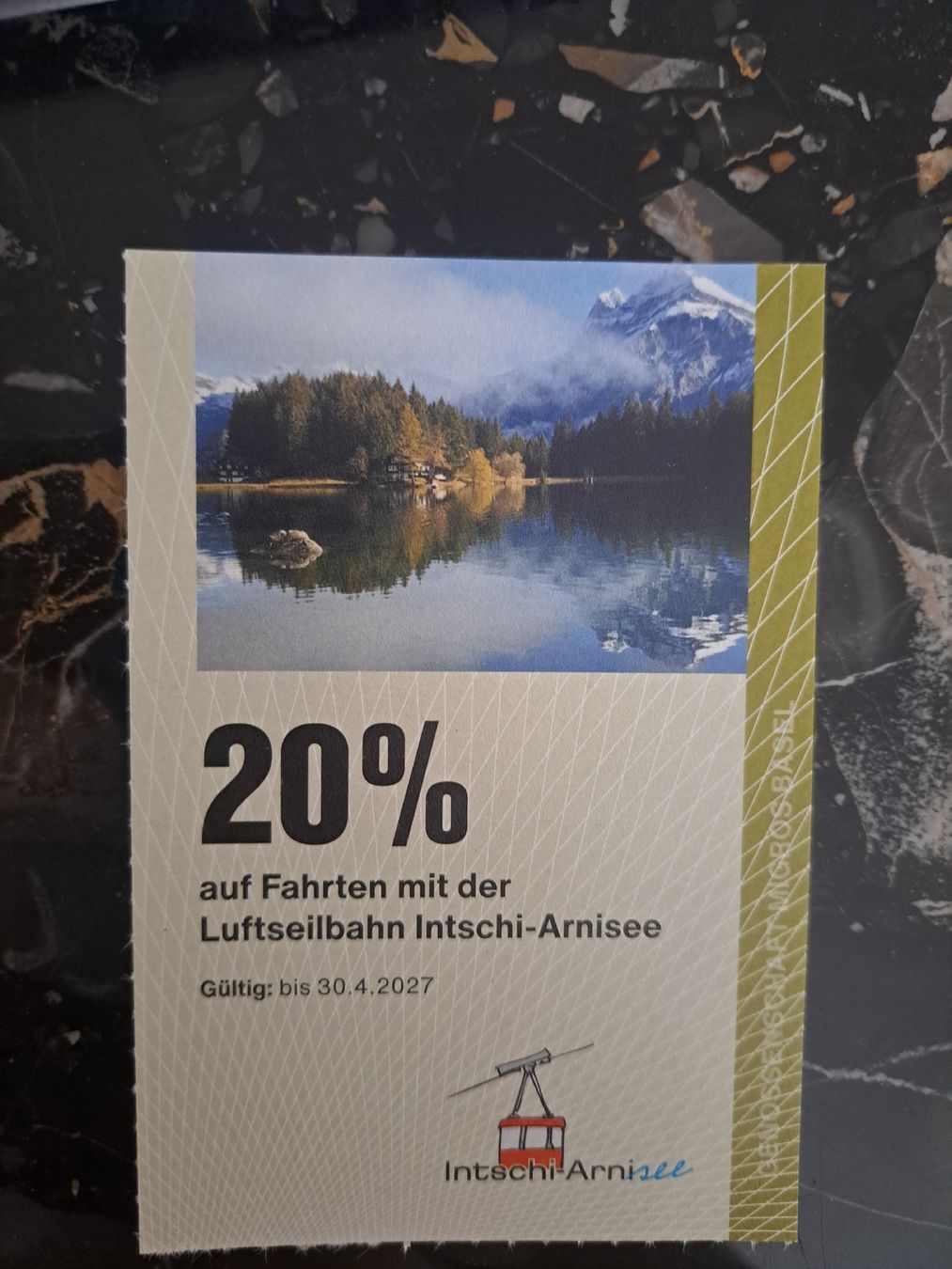 Buoni: 20% Rabatt! Luftseilbahn Intschi-Arnisee, gültig bis 30.4.27 – Nuovo e nell'imballaggio originale da Gelterkinden venduto da sonne1976