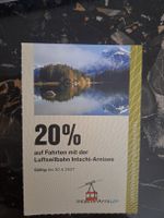 20% Rabatt! Luftseilbahn Intschi-Arnisee, gültig bis 30.4.27