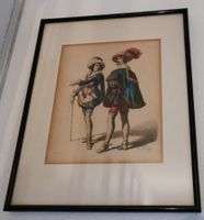 Lithographie 2 Cavaliers Français (1865)