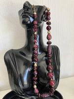 Magnifique collier vintage bordeaux et doré - Chic!