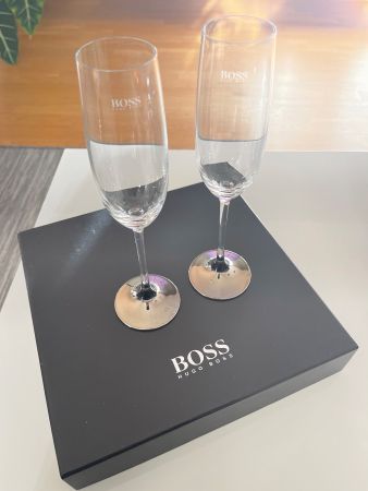 Hugo Boss Champagner Gläser 2 Stück mit Box
