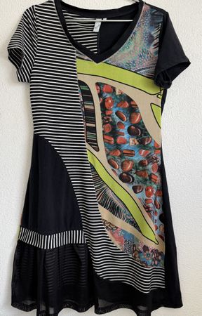 Kleid M.X.O. bunt gemustert mit Streifen Grösse M