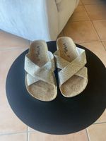 Magnifiques sandales dorées Viva 38 Versand möglich/Envoi