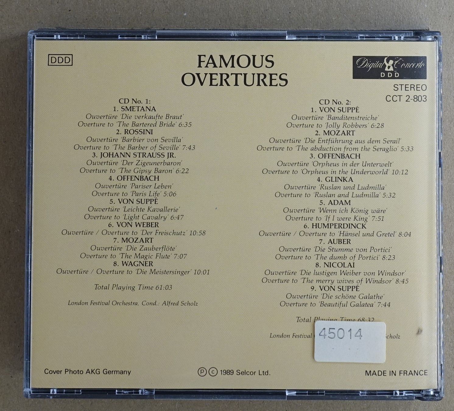 CD: Famous Overtures - The Bartered Bride... (2 CDs) - F18 – Usato da Sessa venduto da fraenklishop 1