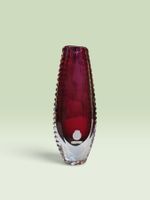 Bleikristallvase von Beyer Rubinrot  Vintage guter Zustand