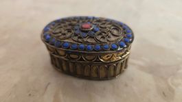 Vintage Dose aus Nepal Filigran Handarbeit Messing