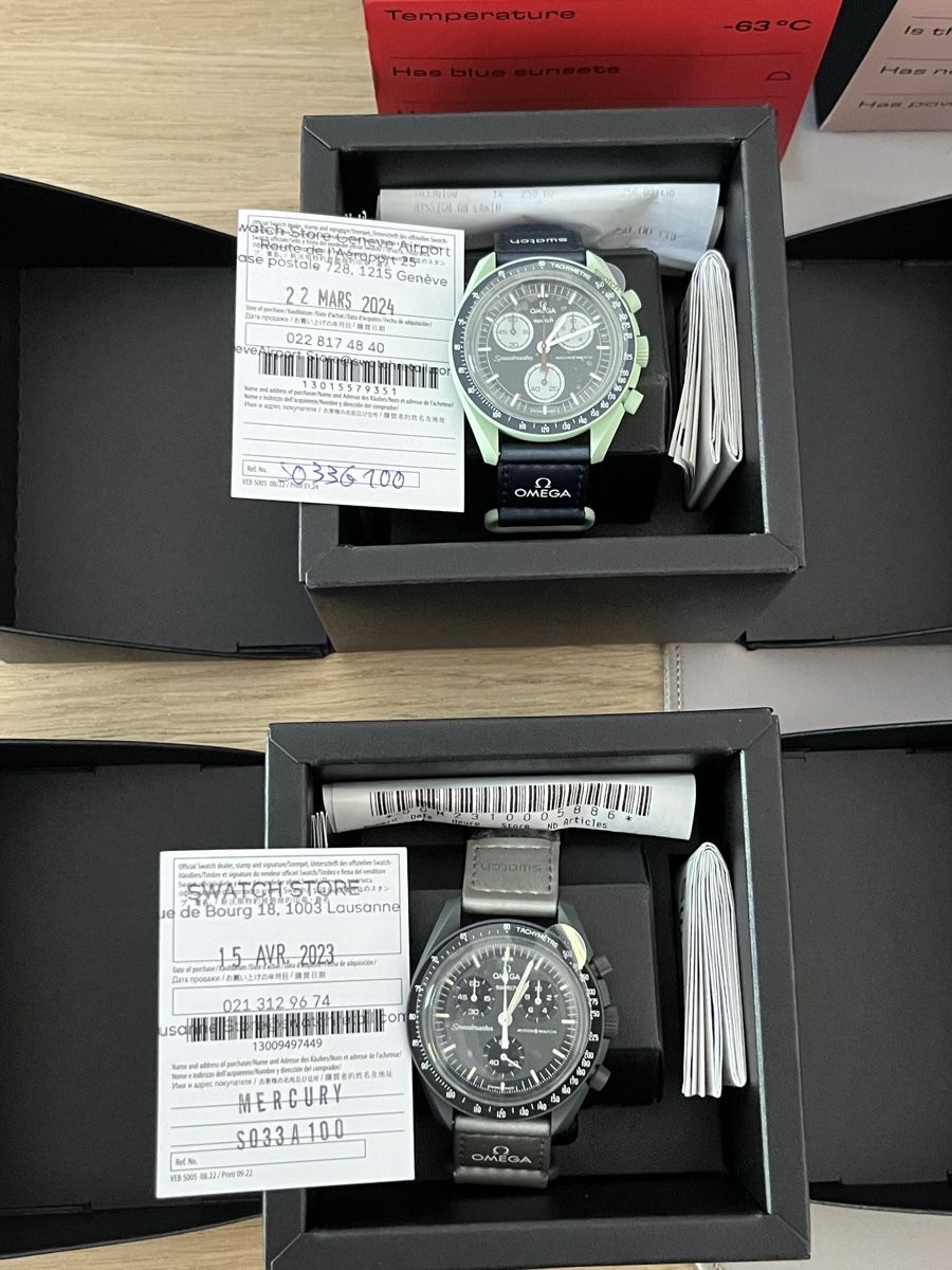 Swatch Uhren: Collection 11 MoonsWatch neuves – Neu und originalverpackt aus Fribourg von Spicchio 1