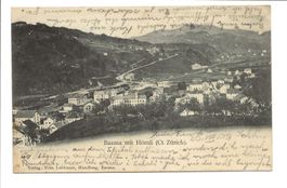 Bauma (ZH) Dorfpartie mit Bahnhof und Fabriken - Hörnli 1903