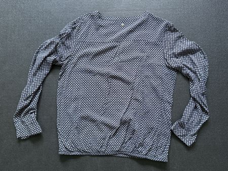 S . Oliver Blouse - Black patterned long-sleeved, size 36