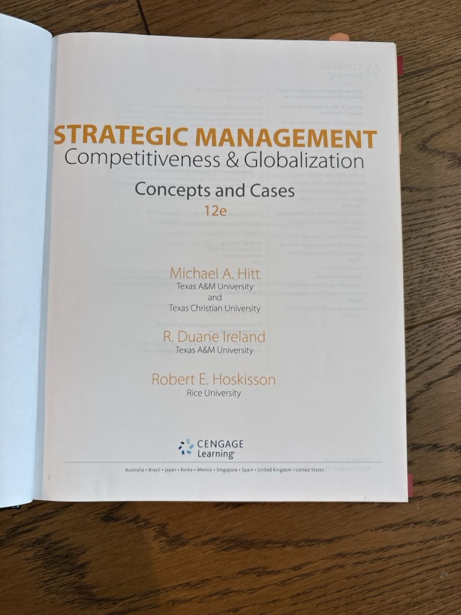 Libri: Buch: Strategic Mangement – Usato da Zunzgen venduto da ver_27c7 2