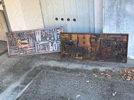 2 Typographien Wandbilder Lettern Objekt Holz