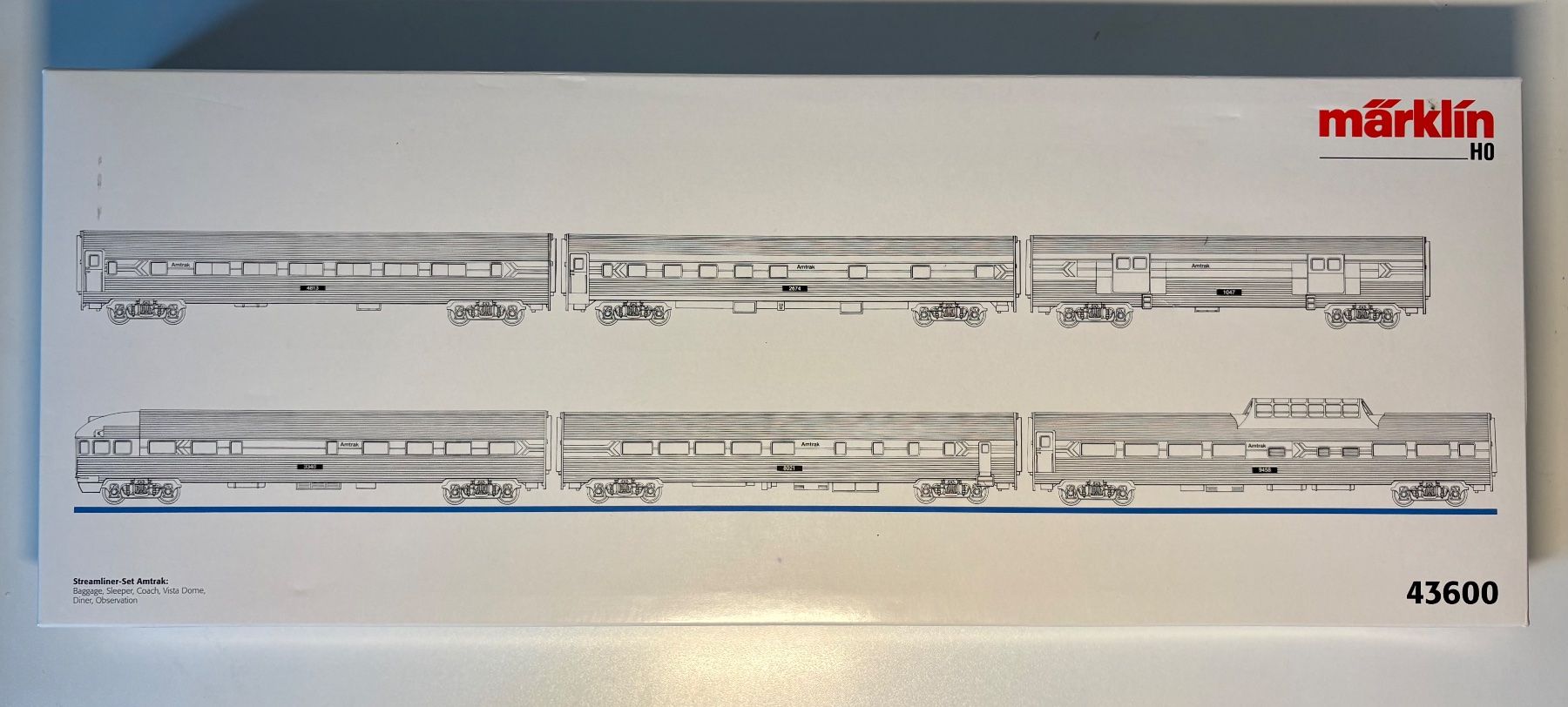 MÄRKLIN H0, 43600 Streamliner Zug AMTRAK, USA, Unbespielt (Neu und ...