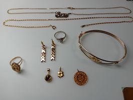 Lots de bijoux en Or 14K et 22K femme divers