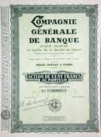 Compagnie Générale de Banque SA, Paris - 1938