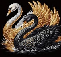 Diamond Painting: schwarzer& goldener Schwan 30x30cm