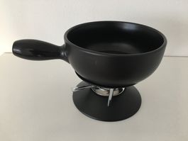 Käse-Fondue Set  22 cm / 2 l Caquelon Keramik /Metallrechaud