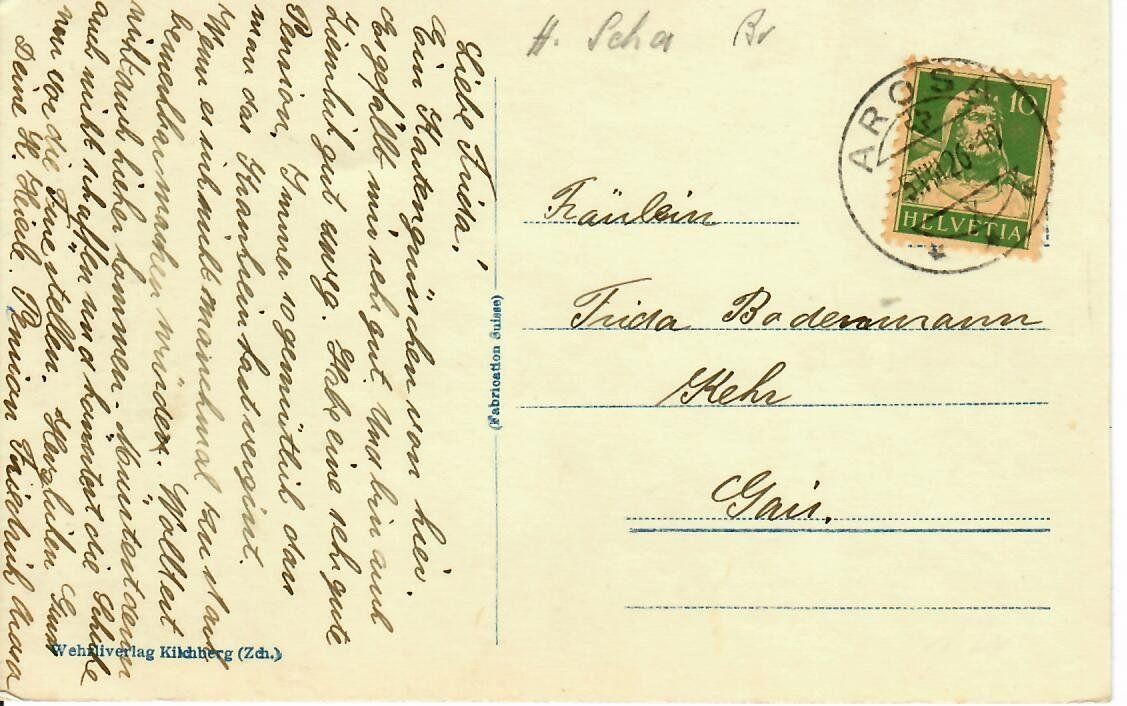 Cartoline postali: Arosa 1926 – Usato da Hochdorf venduto da Ziegel-16 1