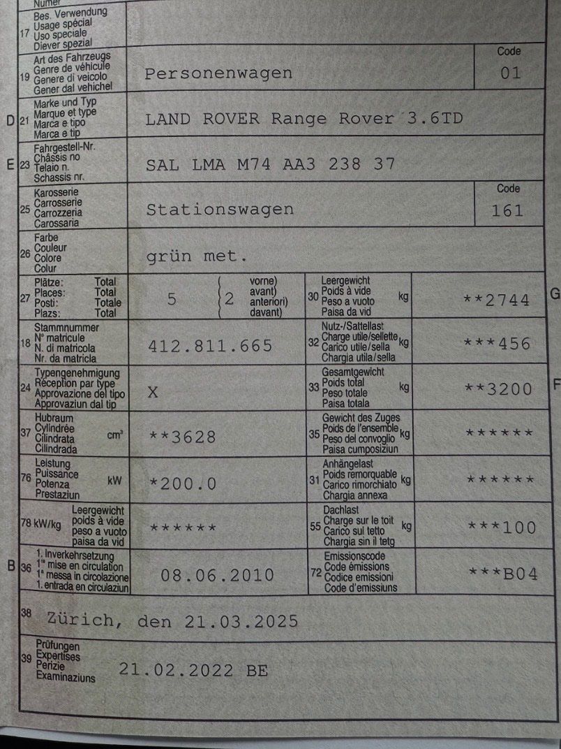Land Rover Automobili: Range Rover 3.6TD – Usato da Uitikon Waldegg venduto da nemu17 7