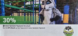 Bon 30% Rabatt Indoor Spielplatz, Rorschach  bis 31.8.2026