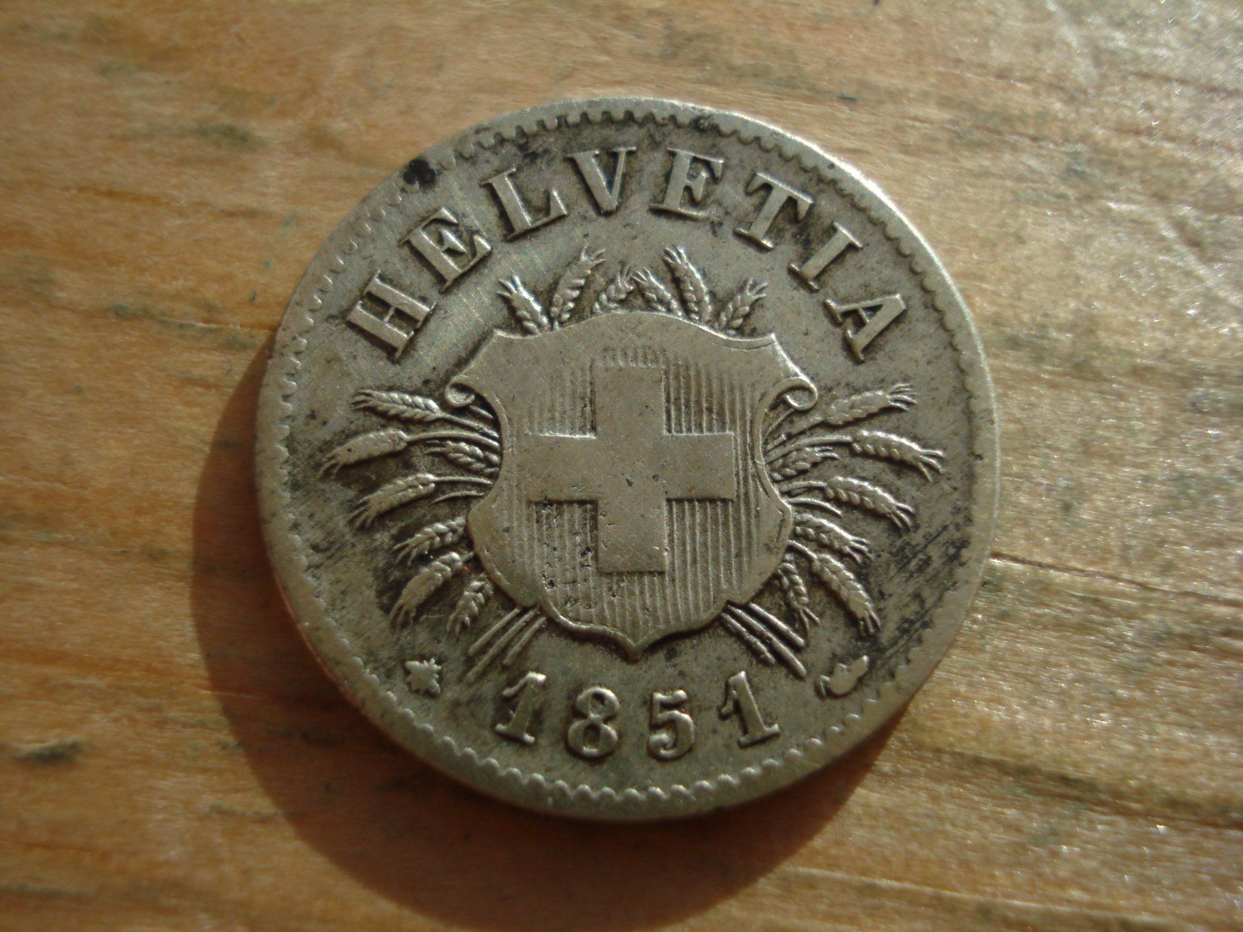 Alle Münzen: (S) 5 Rappen 1851 – Gebraucht aus Erlach von Net-Coins