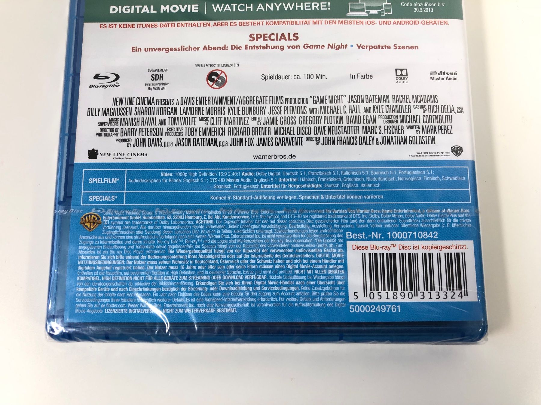 Tutti i DVDs: Game Night (2018) - Bluray NEU & OVP – Nuovo e nell'imballaggio originale da Bern venduto da McFlurry_08 2