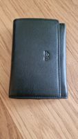 Schwarzes Portemonnaie/Kartenetui aus Leder, neu