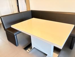 Eckbank Kunstleder schwarz für Esszimmer