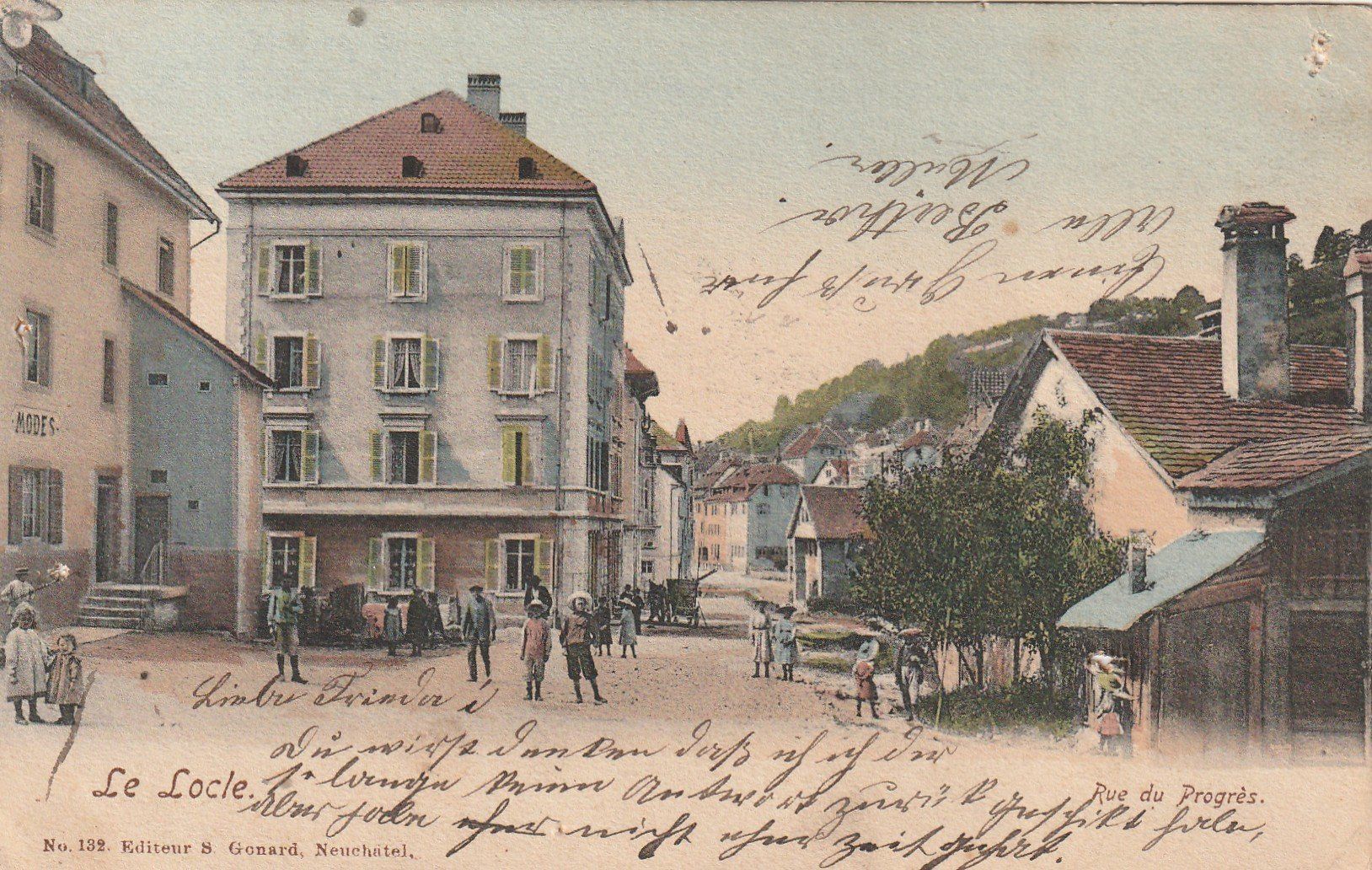 Ansichtskarten: Alte Ansichtskarte Le Locle Rue du Progrès 1905 – Gebraucht aus Rupperswil von Ema10